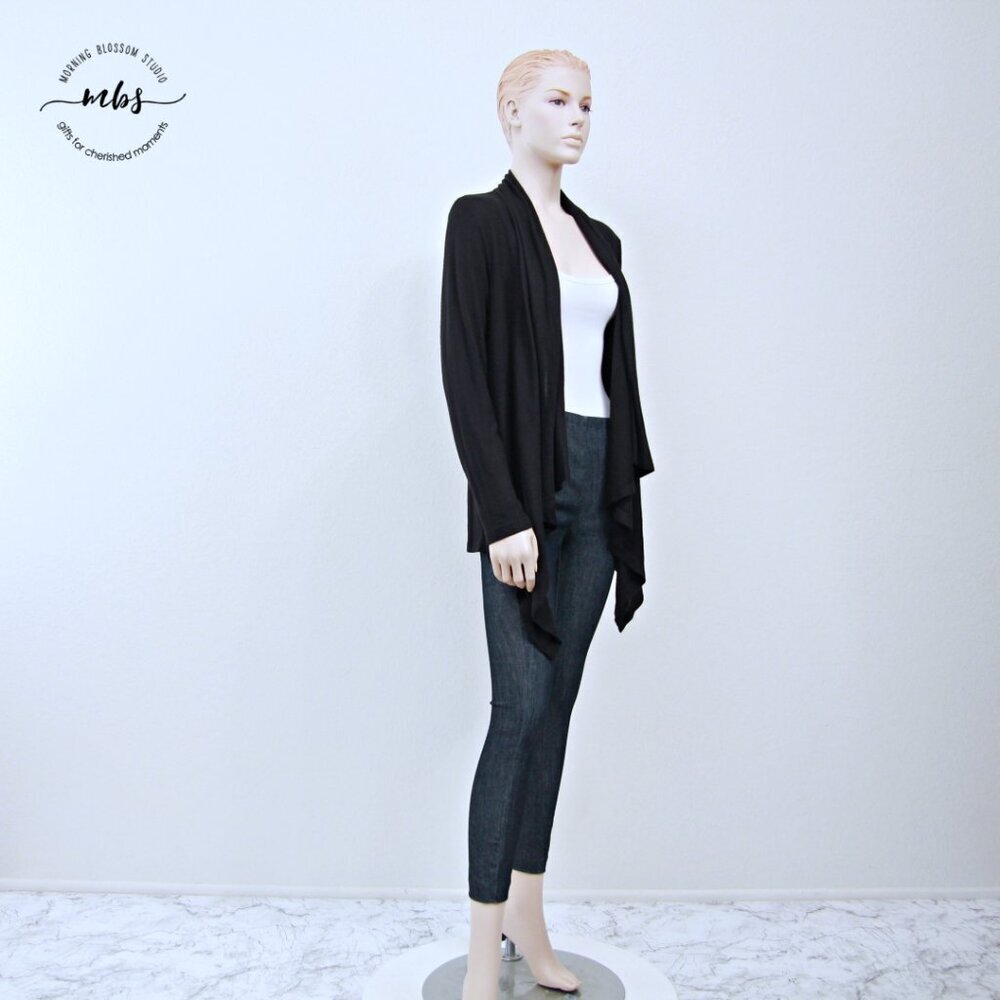 NWT Korye‎ Waterfall Open Cardigan Black Women M
